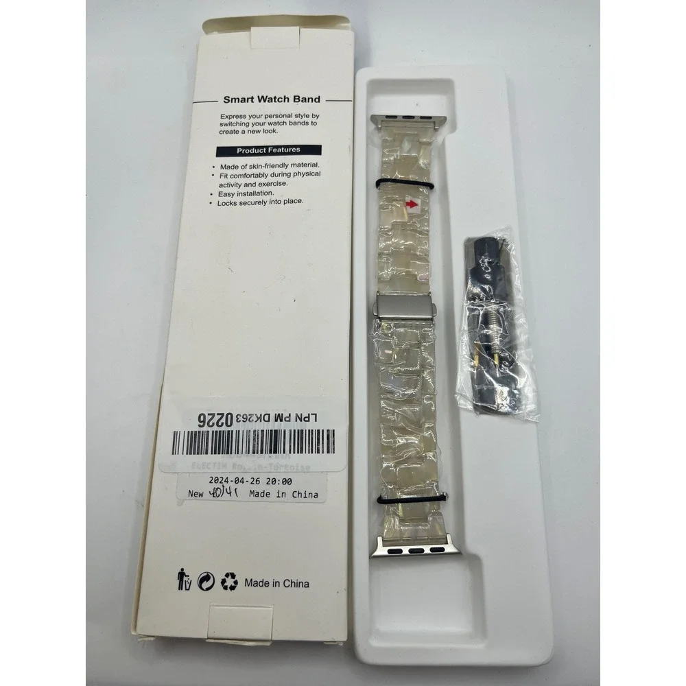 Replacement Band For Smart Watch Resin Clear‎ Tortoise Style Wristband